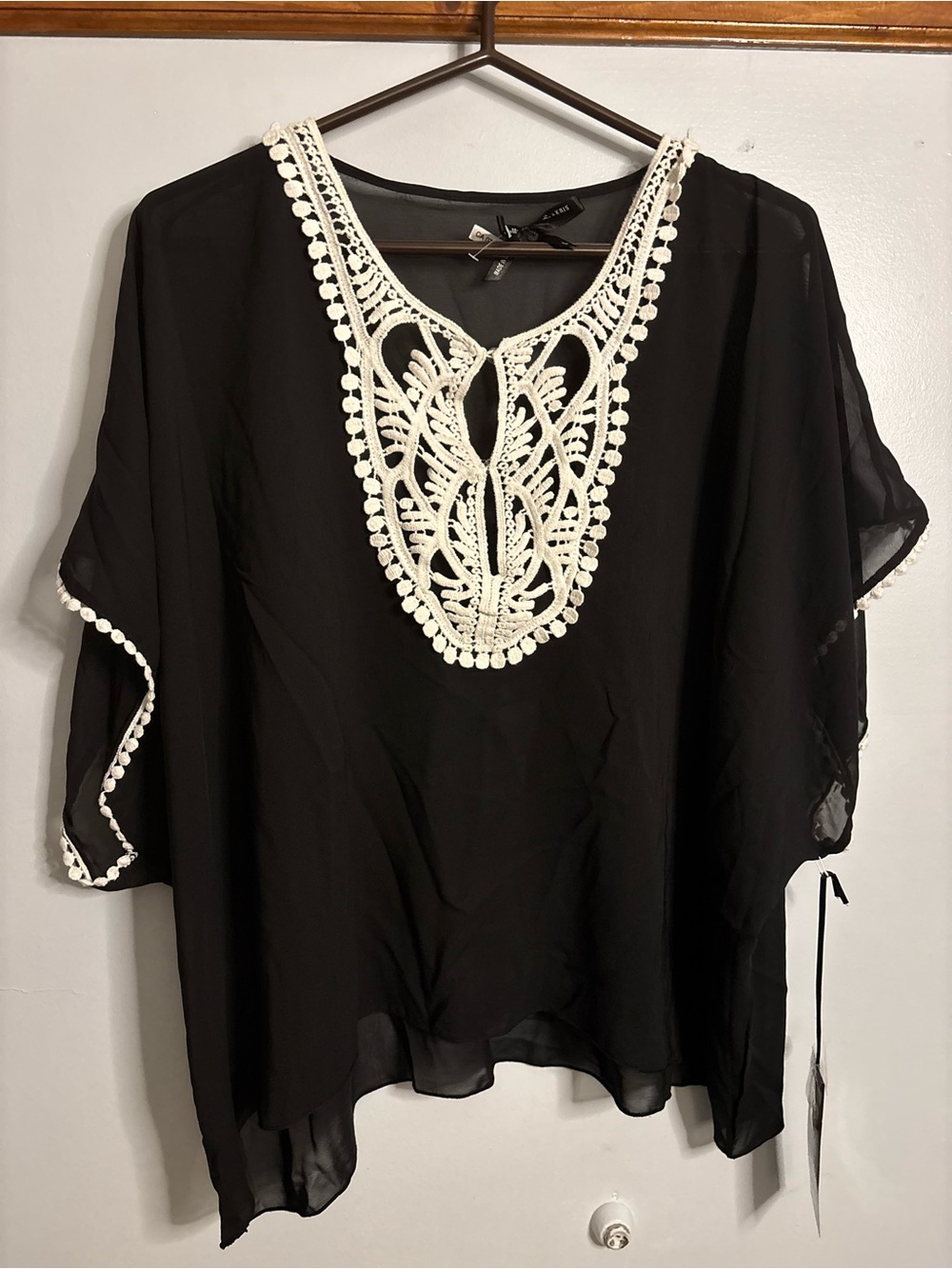 Ali & Kris Black Dress with Cream Bow Accent